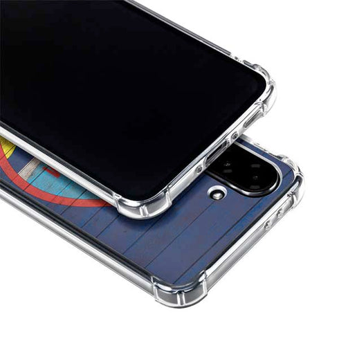 Guam Flag Dark Wood Galaxy A36 5G Clear Case
